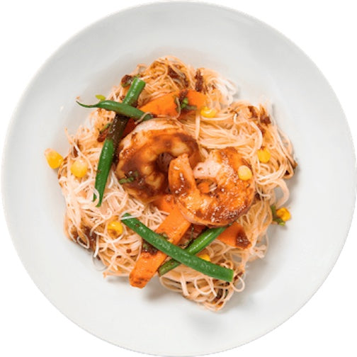 Grilled Shrimp with Lemon-Garlic Spaghettini
